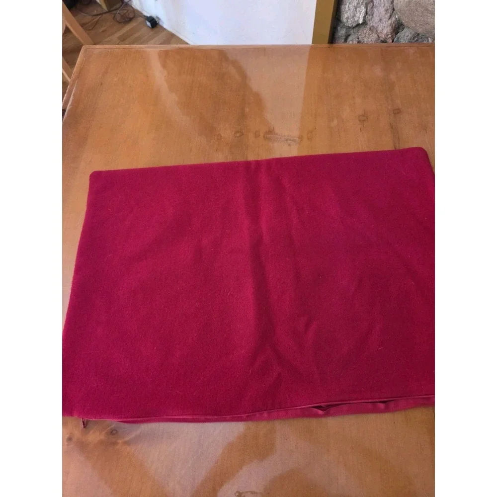 Crate And Barrel Winter Solstice Red Christmas Pillow Cover 26x24 Soft